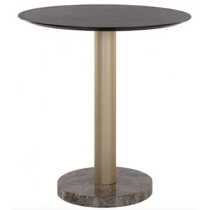 Round Veneer Top Counter Table - GOLD Base