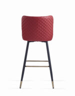 Red Bar Stool for Restaurants w/Black Legs n Gold Cap