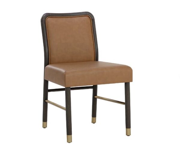 Cognac leather dining online chair