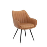 Restaurant Arm Chair in Camel, Olive and Charcoal with Black Legs