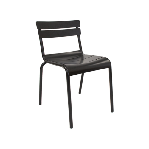 Outdoor Black Metal Chair with lower back