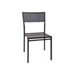 Stackable Black Iron Outdoor Chair with Punched Square Hole