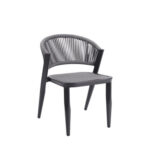 Outdoor Aluminum Chair with Grey Synthetic Fiber Back and Seat