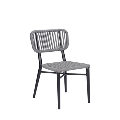 Outdoor Aluminum Chair with Grey Terylene Fabric Seat and Back