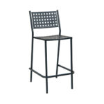 Stackable Black Iron Patio Chair with Armrest