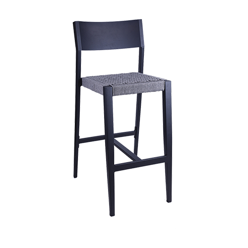 Outdoor Black Aluminum Chair with Terylene Fabric Seat
