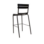 Outdoor Black Metal Chair with lower back