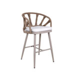 Outdoor Modern Style Metal Chair with Clean White Cushion and Terylene Fabric Back