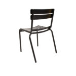 Outdoor Black Metal Chair with lower back