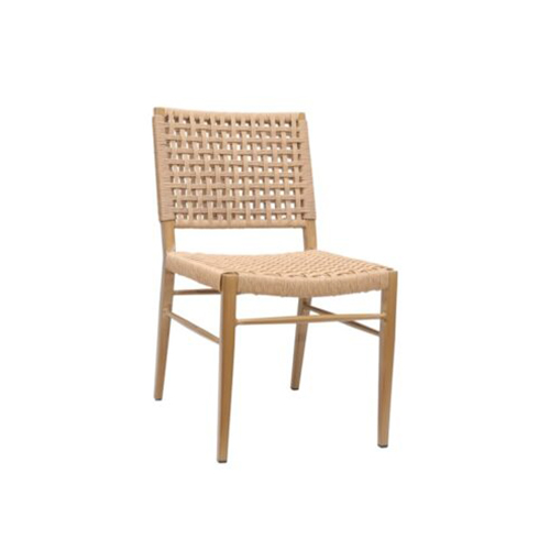 Outdoor Modern Beige Aluminum Chair with Terylene Weave Seat and Back