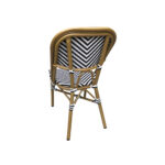 Outdoor Outdoor Armless Bamboo Style Aluminum Chair with Striped Poly Woven Seat and Back