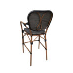 Outdoor Aluminum Arm Chair with Black Poly Woven Seat and Back