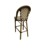 Outdoor Aluminum Bamboo Print Patterned Chair with Black & White Poly Woven Seat and Back