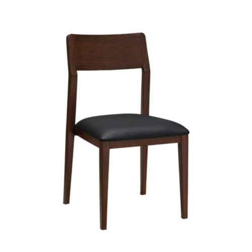 Indoor Aluminum Chair with Imitation Wood Finish Back and Black Vinyl Seat