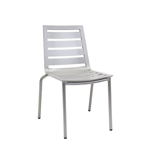 Outdoor Aluminum Chair with Imitation Multi-Slat Seat and Back