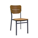 Outdoor Aluminum Chair with Imitation Teak Seat and Back