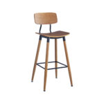 Wood Grain Steel Chair in Light Cherry Finish with Veneer Seat and Back