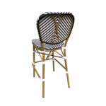 Outdoor Aluminum Armless Chair with Black and White Poly Woven Stripe Seat and Back