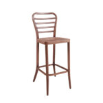 Outdoor Aluminum Chair in Walnut Wood Grain Finish 1