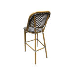 Outdoor Outdoor Armless Bamboo Style Aluminum Chair with Striped Poly Woven Seat and Back