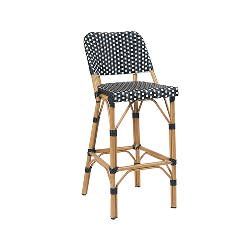 Outdoor Armless Aluminum Chair Featuring with Poly Woven Back and Seat