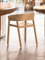 Mid-Century Modern Arm Chair For Restaurants in Solid Oak Veneer Finish