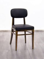 Restaurant Chair in Wood Grain Metal Frame