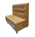 Tan Color restaurant booth with tufted back