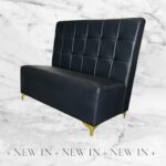 Black Tufted Booth with Gold Legs