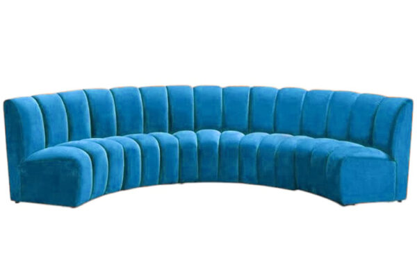 Restaurant Seating in C shape with Channel Back in Blue