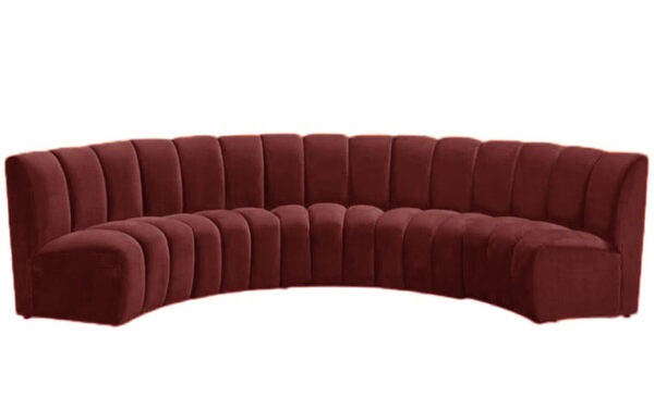 Restaurant Seating in C shape with Channel Back in Burgundy