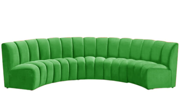 Restaurant Seating in C shape with Channel Back in Green