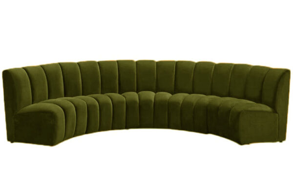 Restaurant Seating in C shape with Channel Back in Forest Green