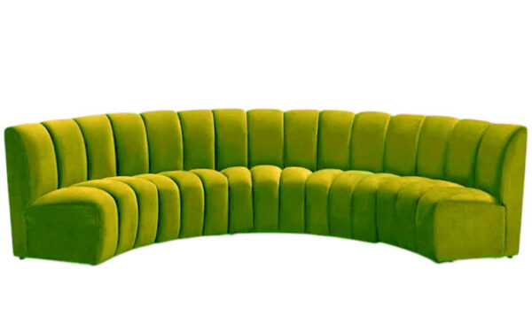 Restaurant Seating in C shape with Channel Back in Light Green