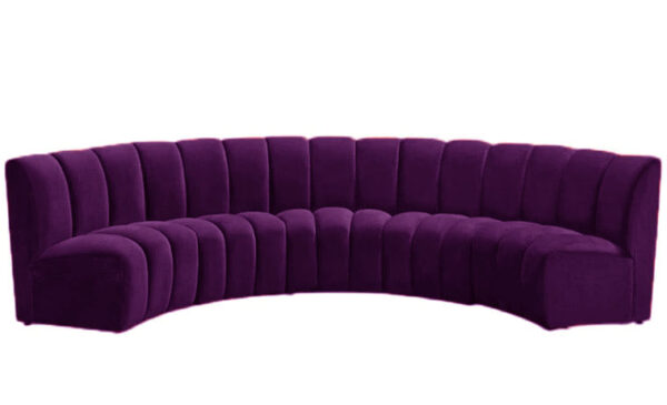 Restaurant Seating in C shape with Channel Back in Purple