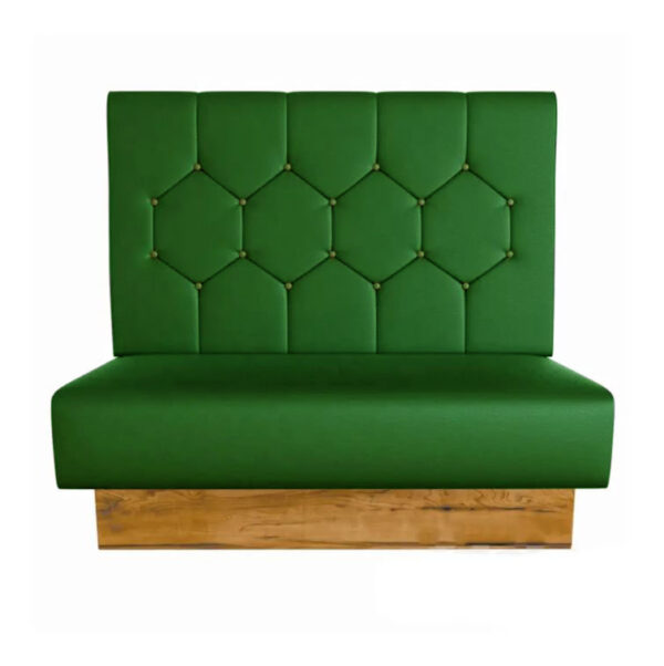 Restaurant Booth in Green with Wooden Frame