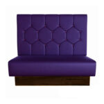 Restaurant Booth in Purple with Wooden Frame