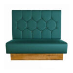 Restaurant Booth in Teal with Wooden Frame