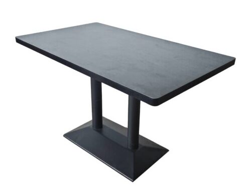 Black Laminate Table Top with Black Double Base on Sale